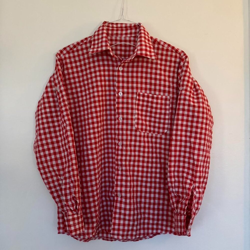 Red Plaid Button Up Shirt
